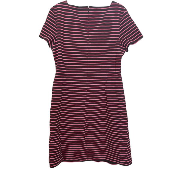 TALBOTS Pink Black Dress A Line Fit and Flare Size 12 Knee Length Midi Dress - Picture 2 of 6